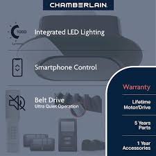 chamberlain 3 4 hp belt drive led smart