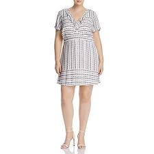 Junarose Womens Plus Size Printed Short Sleeve V Nekc Tea Dress