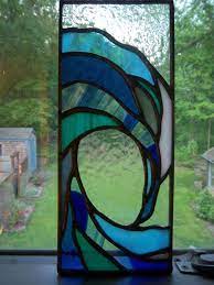 Small Crashing Wave Stained Glass Panel
