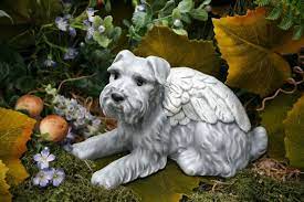 Schnauzer Dog Angel Statue Pet Memorial