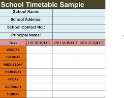 25 free timetable templates
