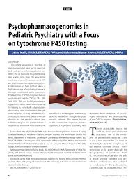 Pdf Psychopharmacogenomics In Pediatric Psychiatry With A