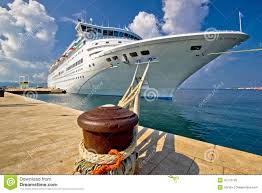 cruise ship on dock in zadar stock