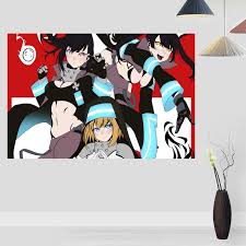 Fire force is written and illustrated by none other than the genius behind soul eater: New Arthur Boyle Fire Force Posters On The Wall Modern Anime Movie Abstract Rectangle Poster Silk Fabric Cloth Wall Art Unframed Painting Calligraphy Aliexpress