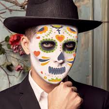 10 sheets day of the dead face tattoos