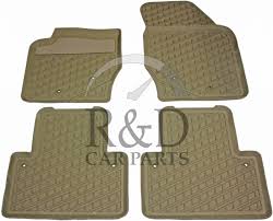 rubber floor mat set mocca brown volvo