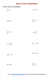 Step Inequality Worksheets Printable