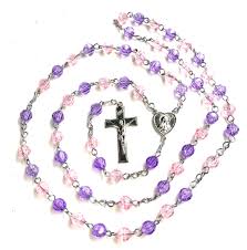 handmade pink purple rosary iowa