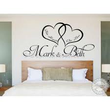 Two are born to cross their paths, their lives, their hearts. Personalised Bedroom Wall Sticker Two Hearts One Love Romantic Love Quote