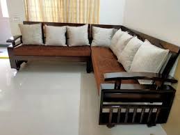 l shape sofa set in teak wood