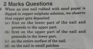 an iron nail rubbed with sand paper