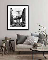 Manhattan Bridge New York Print Black