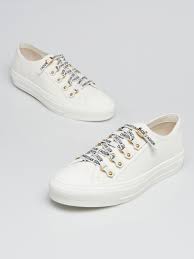 Christian Dior White Canvas Low Top Walkndior Sneakers