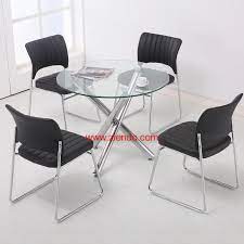 mil round glass dining table set