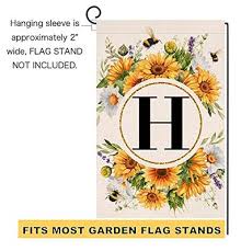 monogram letter h garden flag summer