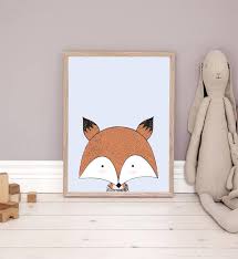 fox print fox poster kids fox print