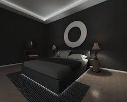 bedroom interior in dark theme