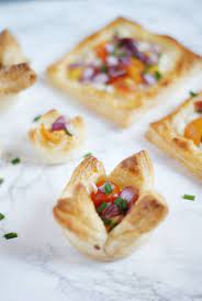 savoury puff pastry tarts with goat
