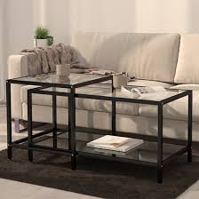 Akio Clear Glass Coffee Tables With