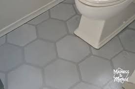 hexagon faux cement tile painted floors