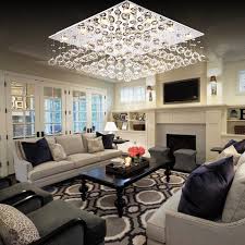 Square Low Ceiling Raindrop Crystal Chandelier Ceiling Light Sofary