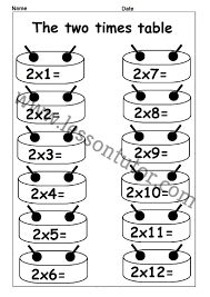 multiplication times tables 2 3 4