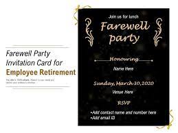 farewell party invitation card for