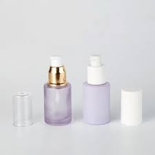 Frosted Purple Cosmetic Glass Bottles