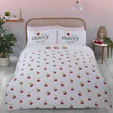 cherry much king size duvet cover set