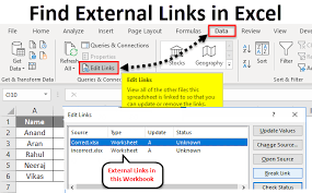 find external links in excel how to
