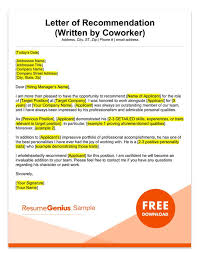 Letter Of Recommendation Samples Templates For Employment Rg