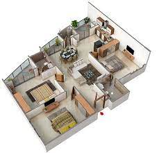 Bedroom 3d Floor Plans L Shaped House