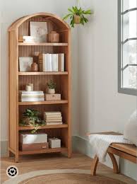 Grooved Wood Arch Bookcase In 2023