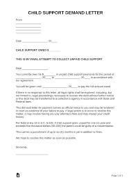 free child support demand letter