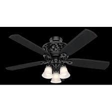 These ceiling fans come in a broad range of sizes, blade counts, and designs. Hunter 54 Promenade Gloss Black Ceiling Fan With Light Kit And Remote Walmart Com Walmart Com