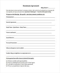 8 Sample Roommate Agreements Free Sample Example Format Download