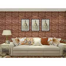 Art3d 23 6 In X 23 6 In Brown Decorative Wall Panels 6 Leather Wall Tiles Diamond Design