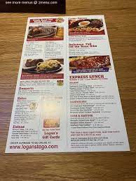 menu of logan s roadhouse restaurant