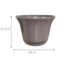 Southern Patio Westbourne 22 In X 15 75 In Saddle Brown High Density Resin Planter