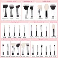 beili black makeup brushes set