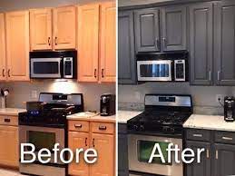 Painting kitchen cabinets instead of staining you may have some trouble choosing the right shade. Opaque Cabinet Color Change Nhance Revolutionary Wood Renewal Cabinet Colors Kitchen Cabinet Colors Condo Kitchen