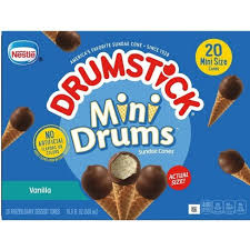 Classic cones, simply dipped, lil' drums, cookie dipped Nestle Drumstick Mini Drums Frozen Sundae Cones Vanilla 20ct Target