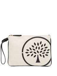 mulberry tree print canvas makeup bag