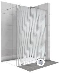 fixed glass shower screens with frosted