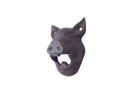 Cast Iron Pig Head Wall Mounted Bottle