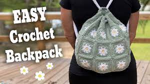 easy drawstring backpack in crochet