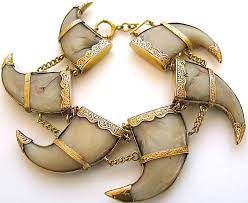 victorian gold and tiger claw bracelet