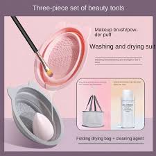 makeup brush powder puff cleaning