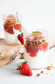 stewed strawberry rhubarb yogurt