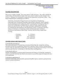 Course Outline Avance Beauty College